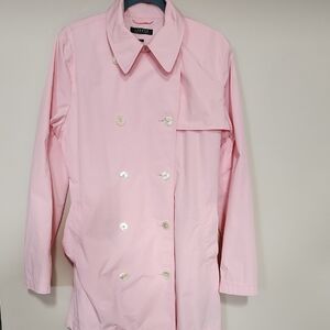 Ralph Lauren Womens Light Pink Trench Coat Size XL Preowned